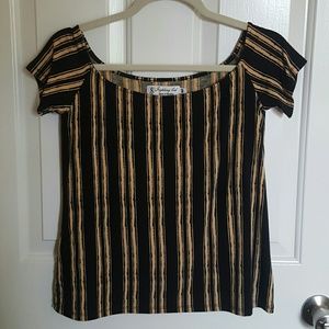 Fighting eel top Love tan stripe size medium